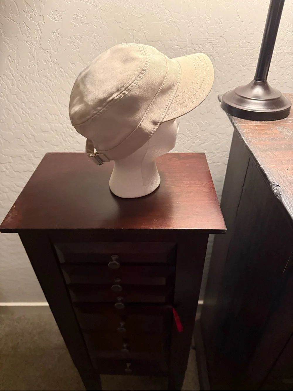 Under Armour Tan Military-Style Cap with Pink Logo